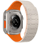 Силиконовый ремешок GRACE для Apple Watch 42_44_45_49мм, молочный, застежка_магнит