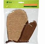 Мочалка из рами БАННЫЕ ШТУЧКИ, варежка с хлопком, 18х21 см, medium, для бани и сауны 40363