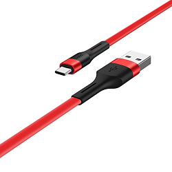 Кабель USB <--> Type-C  1.0м HOCO X34 Surpass плоский, красный