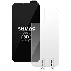 Противоударное стекло 3D ANMAC для iPhone 14 (6.1) черное, усиленное, + пленка назад Арт.1137412