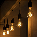 Гирлянда «Ретро белт-лайт» 10 м, IP54, УМС, тёмная нить, шаг 100 см, Е27 (без ламп), 220 В 7859949