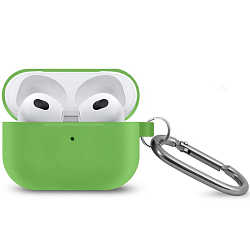 Силиконовый чехол ISA для AirPods 3 Hang Silicon Case с карабином green