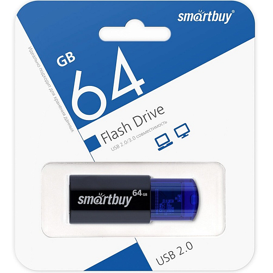 USB 64Gb Smart Buy Click чёрный/синий