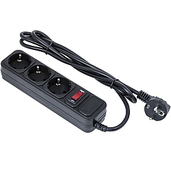 Сетевой фильтр  1.8м EXEGATE SP-3-1.8B, 3 розетки, евровилка, черный