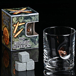 Набор стакан и камни для виски "Военный", с пулей, 3 камня в мешочке, 250 мл 5374232