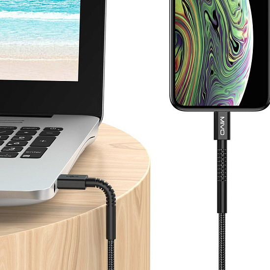 Кабель USB <--> Lightning  2.0м MIVO MX-60L черный