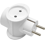 Сетевой разветвитель 3гн. DEFENDER TG-04, белый, 10A, 1 с/з+2 б/з, круглый, 220 - 230 В / 50-60 Гц (1/100)