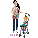 Набор кукол "Счастливая мама" (27 см, коляска, аксесс.)