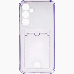 Задняя накладка ZIBELINO Silicone Card Holder для Samsung Galaxy A35 5G (A356) (сиреневый)
