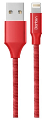 Кабель USB <--> Lightning  1.0м DORTEN Canvas Series красный (DN314101)