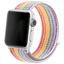 Нейлоновый ремешок ZIBELINO для Apple Watch 38/40 мм радуга