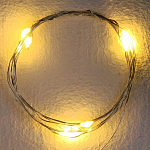 Гирлянда "Нить - Роса" 1 м, свечение тёплое белое, 3 режима, AG13х3, IP20