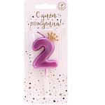 Свеча для торта "Корона", цифра "2", 5,5 см, на шпажке 10642835