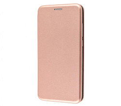 Чехол футляр-книга NONAME для Samsung Galaxy A21 розовое золото экокожа