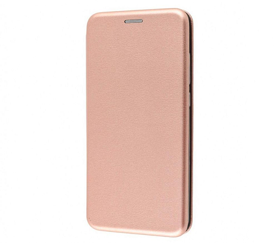 Чехол футляр-книга NONAME для Samsung Galaxy A21 розовое золото экокожа
