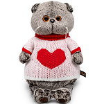 Мягкая игрушка Басик в свитере с сердцем , 25 см (Ks25-249)
