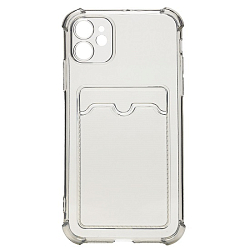 Задняя накладка SC278 для  iPhone 11 (black) (205943) с карманом для пластиковых карт