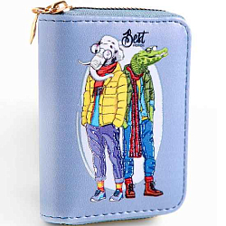 Кошелёк на молнии "Выбражулька", цвет голубой 10470144