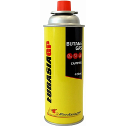Газовый баллон 220гр. для туристических плиток, горелок  EurAsia GP BUTANE GAS 400ml UR Россия