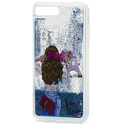 Силиконовый чехол InstaGlamour для iPhone 7/8 Plus жидкий с блестками (005)