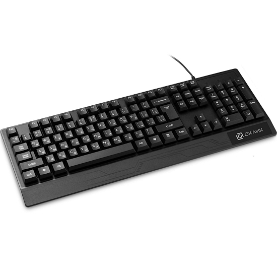 Клавиатура OKLICK 115M черный USB (подставка для запястий)