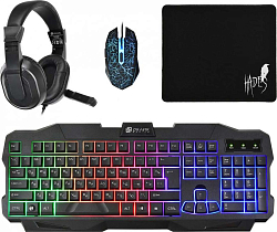 Набор OKLICK HS-HKM200G черный (наушники+клавиатура+мышь)