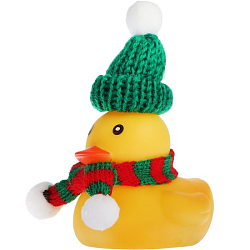 Утка с шарфом, цвет жёлтый, в шапке