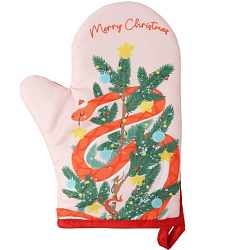 Варежка-прихватка новогодняя "Merry Christmas" 20х27см,100% п/э