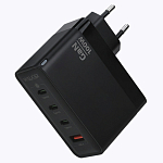 Сетевое ЗУ 1USB/3Type-C 3.25A WALKER WH-48 GaN, черное, 100Вт