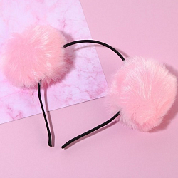 Ободок с пушистыми ушками «Мишка», розовый