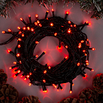 Гирлянда "Нить" 10 м, свечение красное, 8 режимов, IP20