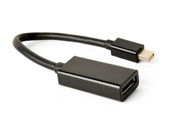 Переходник miniDisplayPort -> DisplayPort  0.16м Cablexpert A-mDPM-DPF4K-01, черный, пакет