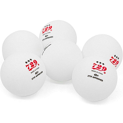 Мячи для настольного тенниса 729 3***  NATIONAL GAME ITTF бел. 6 шт. (бесшовные)