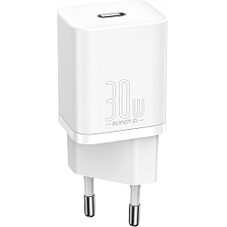 Сетевое ЗУ 1Type-C BASEUS белый, 30W (CCSUP-J02)