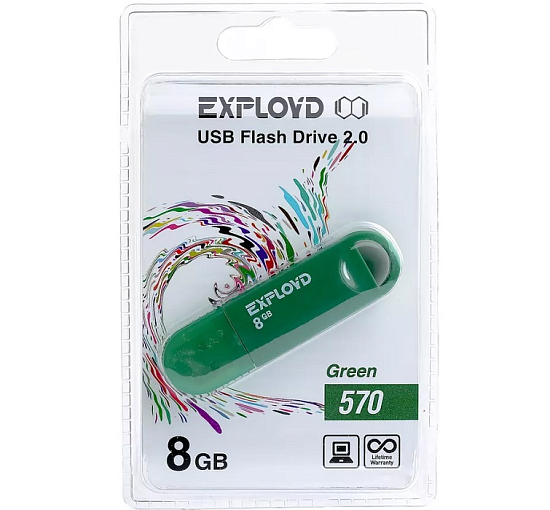 USB  8Gb Exployd 570 Green