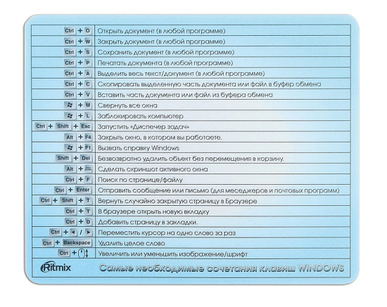 Коврик RITMIX MPD-020 Hot keys