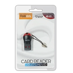 Кардридер FAISON для microSD, Swap, AD-01, чёрный