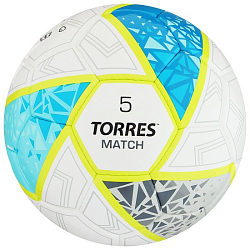 Мяч футбольный TORRES Match, F323975, ручная сшивка, 32 панели, р. 5, PU
