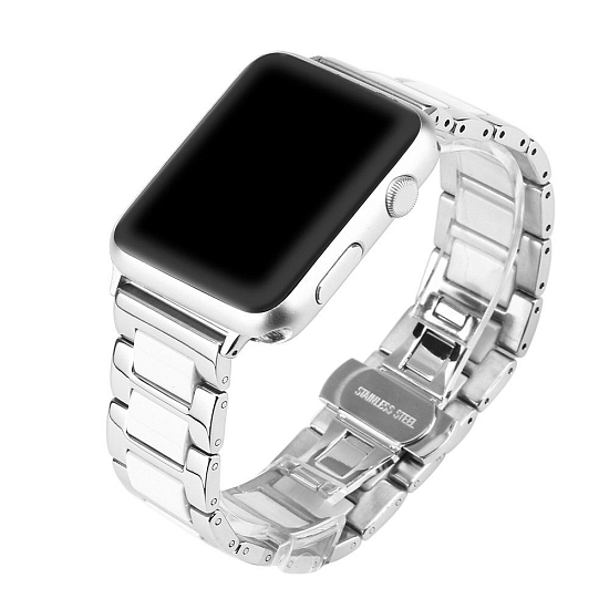 Металлический браслет NONAME на Apple Watch 1/2/3/4/5 (38/40), Серебряный, из звеньев