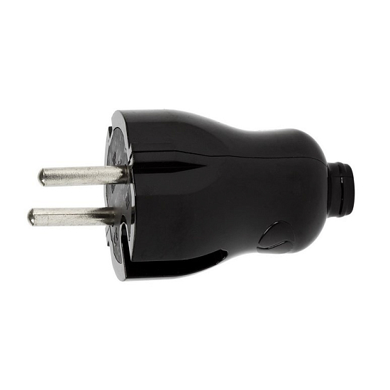 Вилка прямая SMARTBUY 10А б/з черная (SBE-10-P04-b)