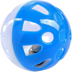 Шарик для кошек с бубенчиком "Луна", 3,8 см, синий/белый   7865600