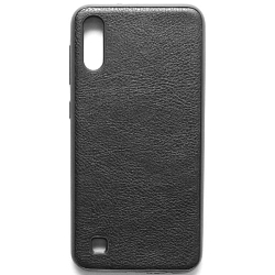Задняя накладка NONAME для Samsung Galaxy A01 черная под кожу