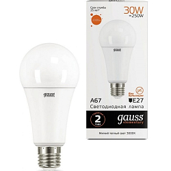 Лампа светодиодная GAUSS Elementary A67 30W/3000K/E27 1/10/50