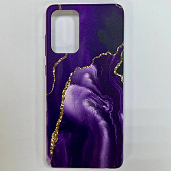 Задняя накладка GRESSO для Samsung Galaxy А72. Коллекция Агат-сиреневый прозрачный