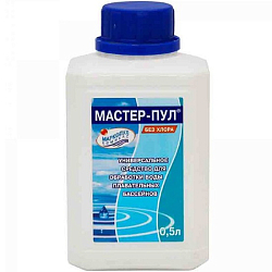 М19, Маркопул Кемиклс, МАСТЕР-ПУЛ, 0,5л бутылка, жидкое безхлорное средство 4 в 1 для обеззараживания и очистки воды