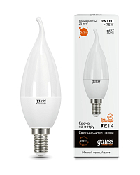 Лампа светодиодная GAUSS Elementary Candle Tailed 8W/3000K/ E14