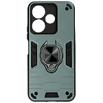 Задняя накладка DF для Xiaomi Redmi 13 (4G)/Poco M6 (4G) DF xiArmor-11 (dark green) с кольцом и держателем