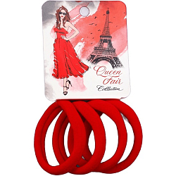 Резинка для волос "Марлен" (набор 4 шт) стиль, 4 см, красный