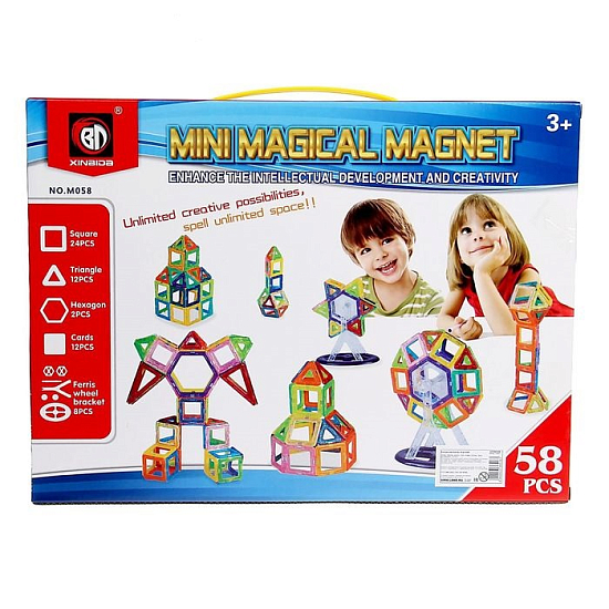 Магнитный конструктор "Мини магический магнит", 58 деталей