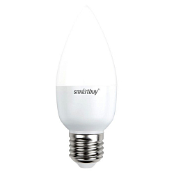 Лампа светодиодная SMARTBUY C37 9.5W/3000K/E27 (свеча на ветру, матовая, теплый свет)
